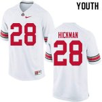 Youth Ohio State Buckeyes #28 Ronnie Hickman White Nike NCAA College Football Jersey New Year NOB0444XT